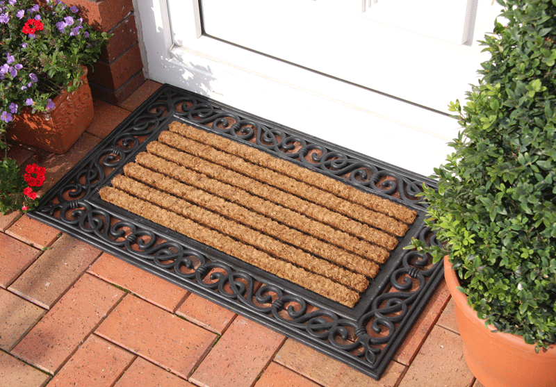COIR DOORMAT LARGE OUTDOOR PRINTED MATS HALF MOON PAWS eBay