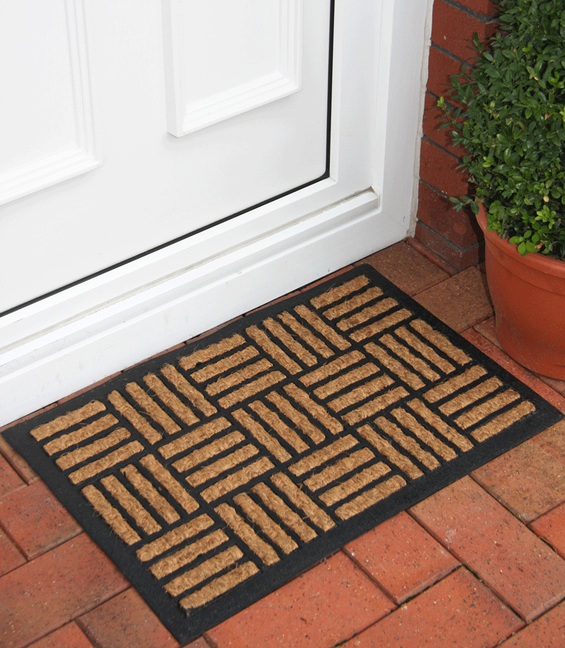 Coir Doormat Large Outdoor Printed Mats Half Moon Paws eBay