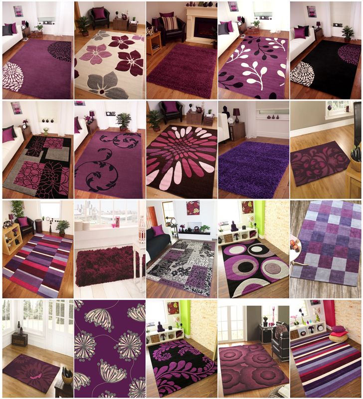 Small Medium Extra Large Mat Purple Plum Aubergine Soft Thick Quality Cheap Rugs eBay