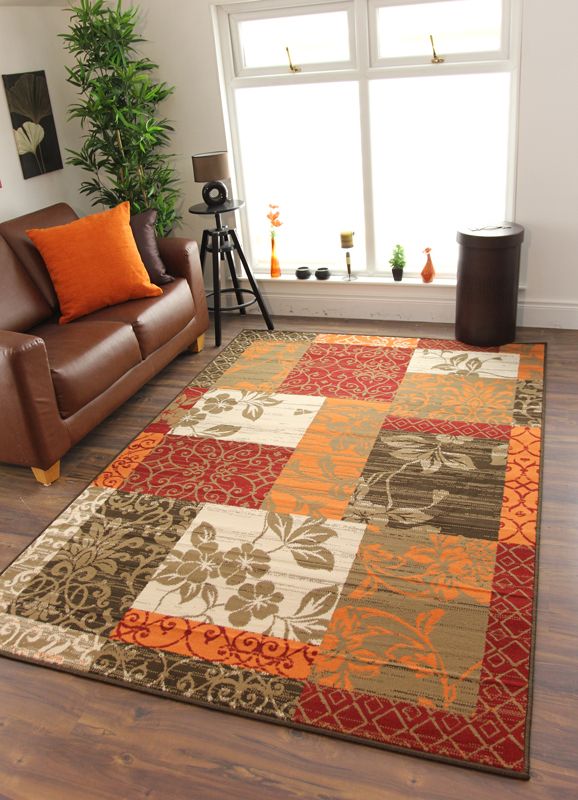 Neu warm rot orange modern patchwork teppiche klein groà ...
