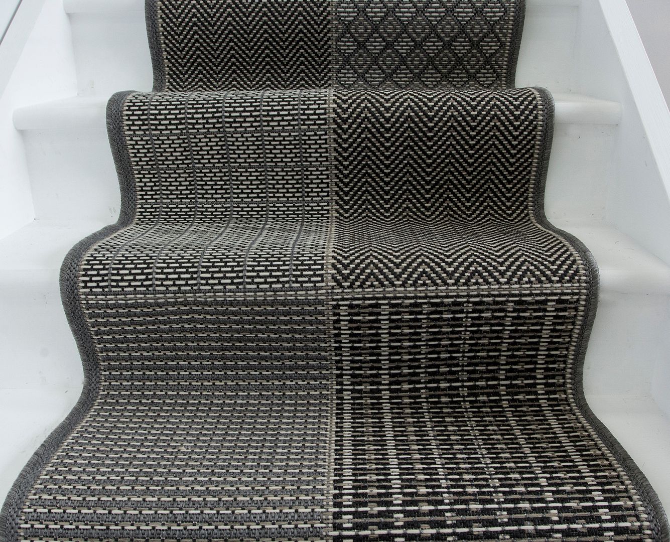 Cut to Length Per Metre Grey Narrow Jute Look Runner Thin Flat Pile