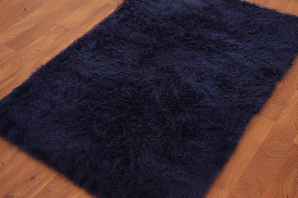 Dark Navy Blue Fake Fur Rug Non Slip Sheepskin New Rugs eBay